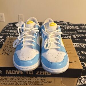 Nike Kids Sneakers in Blue, White, and Yellow
